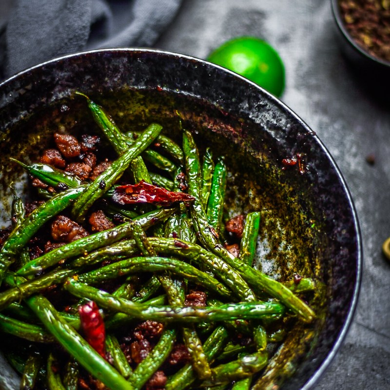 Spicy Sichaun Green Beans with&nbsp;Pork